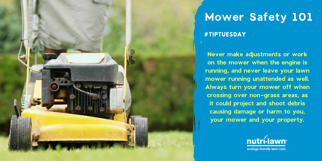 Never make adjustments or work on the mower when the engine is running.